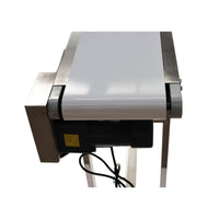 110V Packaging Machine Long White PVC Belt Conveyor 53inch Length 7.8inch Width Conveyor with Double Guardrail