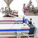 110V 50-500ml Paste&Liquid Filling Machine with Dual-nozzle Food Grade Steel