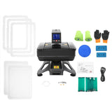 3D Pneumatic Vacuum Sublimation Heat Press Machine with 9.815inch Heating Plate and External Air Pump for Mug Plate Phone Case T-Shirt Transferring