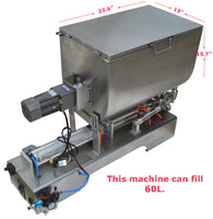 TECHTONGDA 100-1000ml, Paste Filling Mixing Machine, Piston Filler Machine with Big Hopper