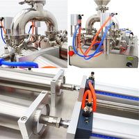 110V 100-1000ml Two Nozzles Liquid Paste Filling Machine (with 11 Gallon Hopper)