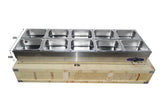 10-Pan Hot Well Steam Table Food Warmer Commercial Stainless Steel Sneeze Guard 110V