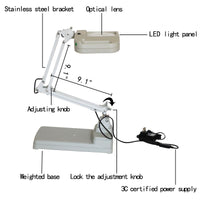 10X Magnifier LED Lamp Light Magnifying White Glass Lens Desk Table Repair