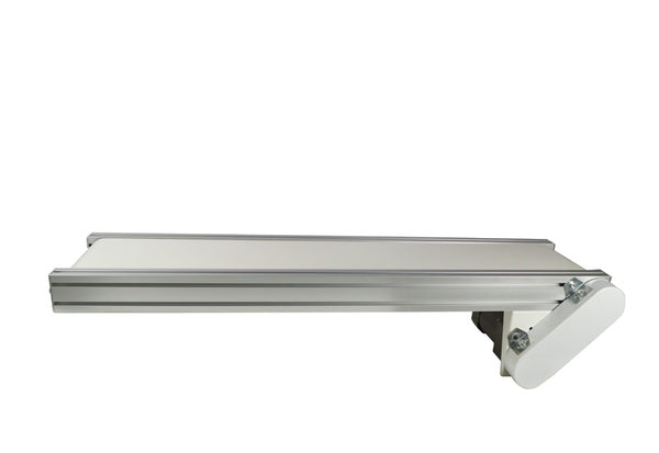 Upgrated Type  110V Conveyor mesa  47.2"L×7.8"W White PVC Belt Conveyor Mesa