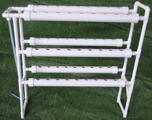 Hydroponic Grow Kit Vertical Double Side 6 Pipe 54 Plant Site Growing Seed Start