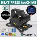 3D Pneumatic Vacuum Sublimation Heat Press Machine with 9.815inch Heating Plate and External Air Pump for Mug Plate Phone Case T-Shirt Transferring