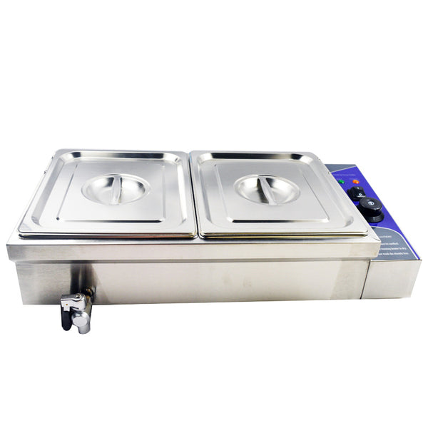 2-Pot 110V For 2*1/2 Pan Food Warmer Steam Cooking Warming Equipment