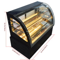 Commercial Countertop Refrigerator Display Case Cake Showcase 220V Diamond Glass Display 3 cu. Ft