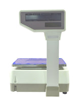 Commercial Counting Scales Digital Scales Price Computing with Label Printer for Supermarket Counting 110V with 5 Screens Vertical Rod 30KG Capacity