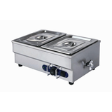 2-Pan Buffet Bain-Marie Food Warmer Steam Table 1500W 110V Warming