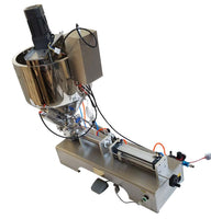 110V 5-50ml Paste Liquid Heating Mixing Filling Machine:6.6Gal Hopper