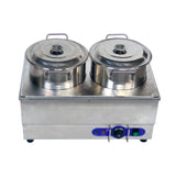 2-Pan Soup Warmer Bath Warmer Countertop Steam Table 110V 1500W