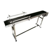 110V Packaging Machine Long PVC Belt Conveyor 70.8inch Length 7.8inch Width Double Guardrails Conveyor