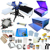 3 Color 4 Station Screen Printing Press KIt T-Shirt Printing Kit Silk Screen Printing Machine Press DIY T-Shirt Printer