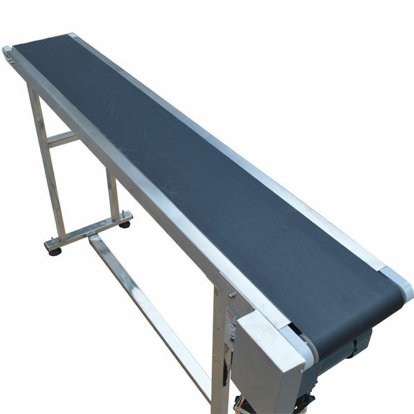 Top-grade 59" x 7.8" 110V Conveyor Belt With Black PVC Belt 304 Stainless Steel