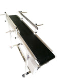 Belt Conveyor with Double Guardrails Adjustable Speed PVC Belt New