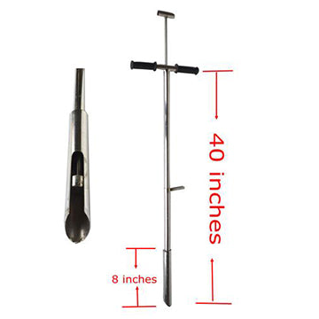 304 Stainless Steel Soil Probe Sampler with Foot Peg Root Tool