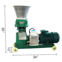 Animal Pellet Feed Mill Machine 220V 3 Head Rollers Pellet Fodder Press Pelletizer 4.5KW 200KG/H