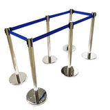 6*Stanchion Posts Queue Pole Retractable Belt Crowd Control Safety Barriers New