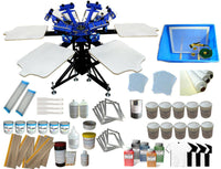 6 Color 6 Station Silk Screen Printing Kit Full Set Hand Tools