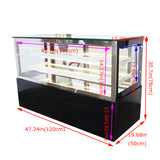 220V Countertop 47'' Glass Refrigerated Cake Showcase Bekery DisPlay Cabinet (Opened Back Door) Ambient Temperature 35.6℉-46.4℉ （2℃-8℃）
