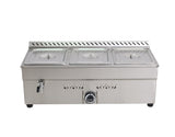 Commercial 3-Pan LP GAS Food Warmer Bain-Marie Buffet Steam Table with Pressure Relief Valve