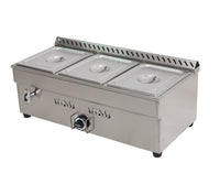 34'' 3-Pan LPG Gas Bain-Marie Buffet Countertop Food Warmer SteamTable