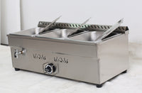 Commercial 3-Pan LP GAS Food Warmer Bain-Marie Buffet Steam Table with Pressure Relief Valve