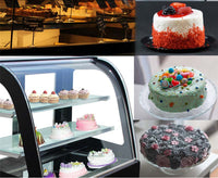 Commercial Countertop Cake Showcase Refrigerator Display Case 220V Diamond Glass Display White Light