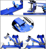 4 Color 2 Station Screen Printing Machine Single Rotating Screen Printing Press with Free Squeegees