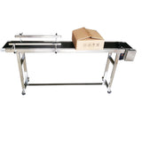 110V Packaging Machine Long PVC Belt Conveyor 70.8inch Length 7.8inch Width Double Guardrails Conveyor