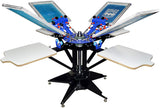 4 Color Screen Printing Machine 4 Station T-Shirt Printing Press Screen Printer High Precise Micro-registration