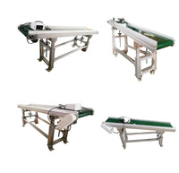 70.8"x11.8" Green PVC Belt Inclined Conveyor Systems Adjustable Height 19.6-31.4 in for Packaging
