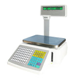 Commercial Counting Scales Digital Scales Price Computing with Label Printer for Supermarket Counting 110V with 4 Screens Vertical Rod 15 KG Capacity