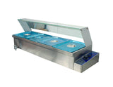 6Inch Deep 4-Pan Buffet Bain-Marie Food Warmer 1500W 110V Steam Table Stainless