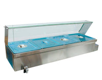 6Inch Deep 4-Pan Buffet Bain-Marie Food Warmer 1500W 110V Steam Table Stainless